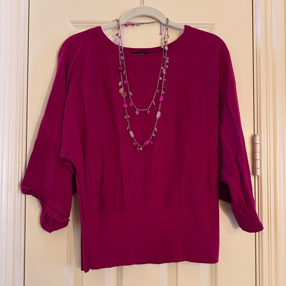Talbots Dark Raspberry Wool Sweater - image 8